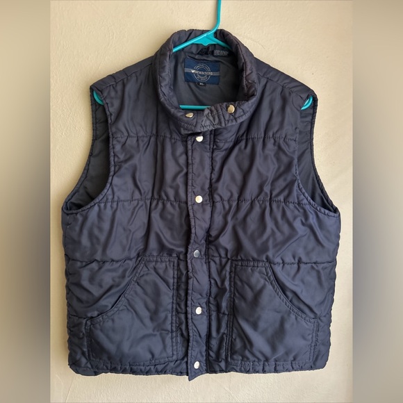 Weathercaster Other - Vintage Weathercaster Men’s XL Navy Blue Full Zip & Snap Button‎ Puffer Best